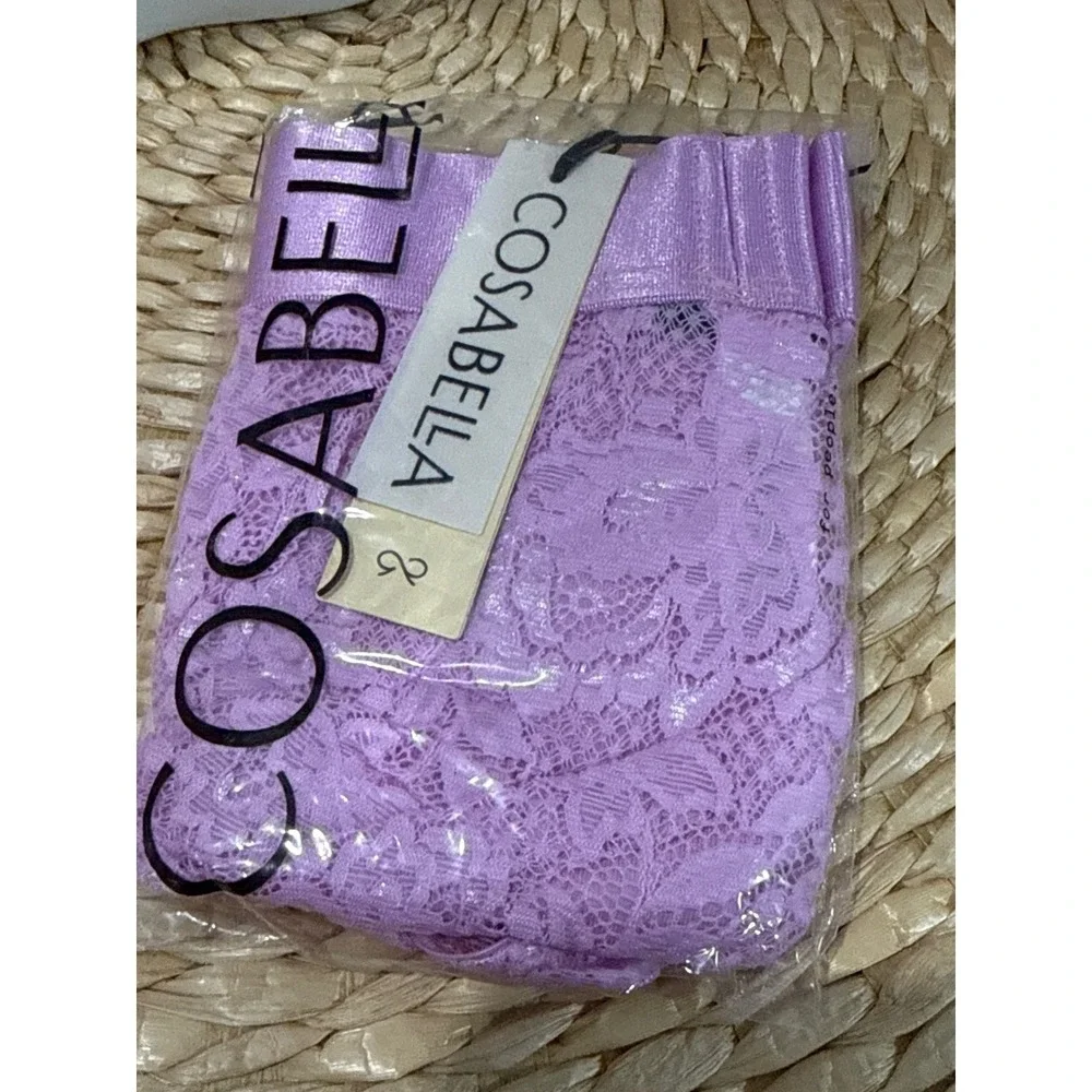 Cosabella Never Say‎ Never Lace Sports Brief Neela Flower Pink Size L